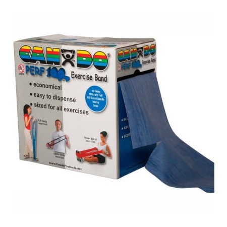 Fabrication Enterprises CanDo Perf 100 Latex Free Exercise Band, Blue, 100 Yard Roll, 1 Roll/Box 1386006